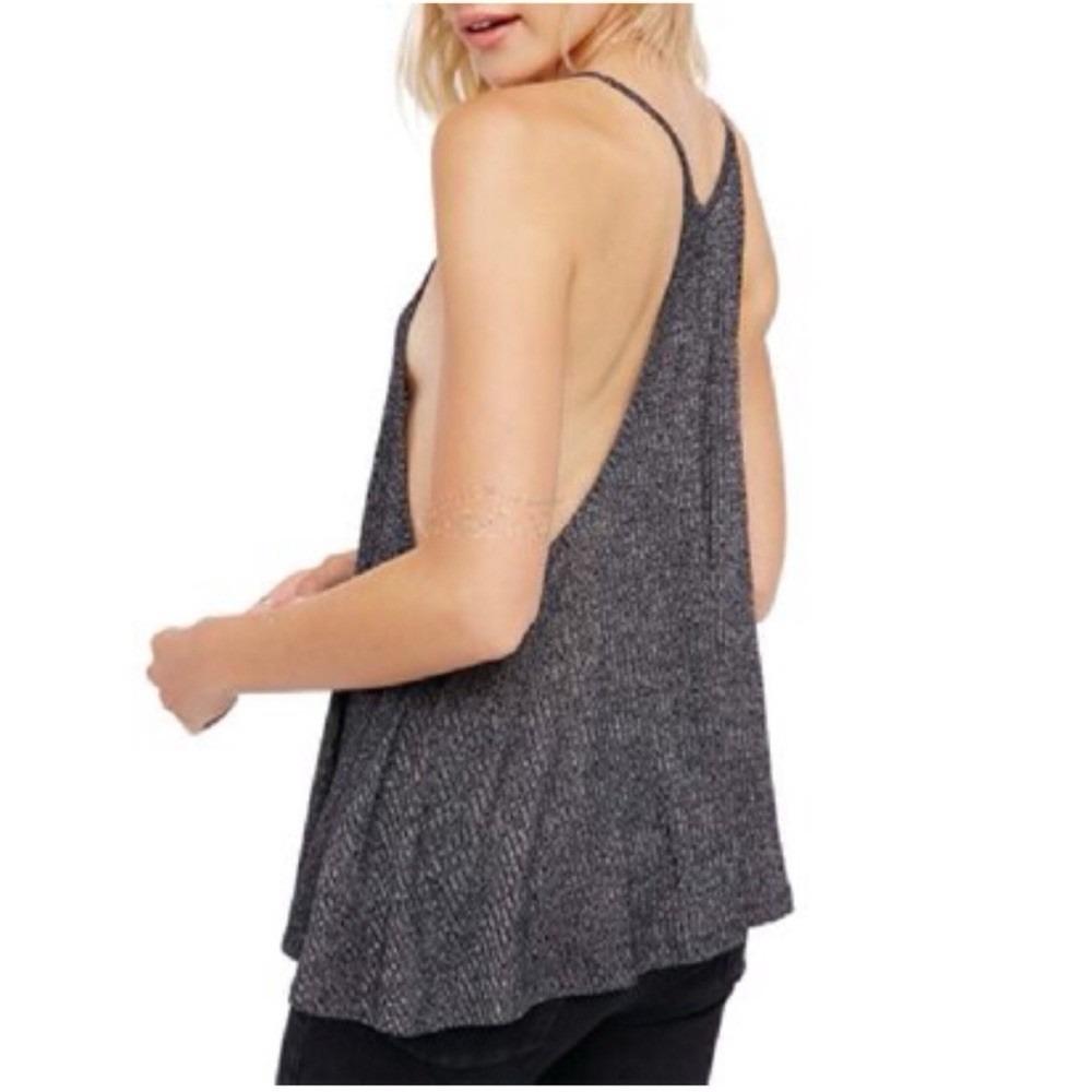 Free People Intimately NWT Wear Me Now Racer Back Tank Gray Size Small Ribbed